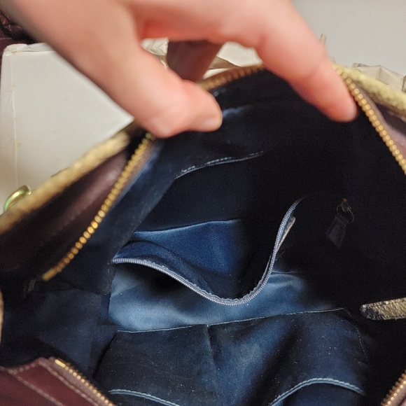 Coach Colette Signature Beige Sateen Python Leather Hobo Bag #16408 - Picture 13 of 15